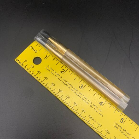 Vintage NEW Estee Lauder 3 Pc. Makeup Brush Set Gold Tone - Picture 7 of 7